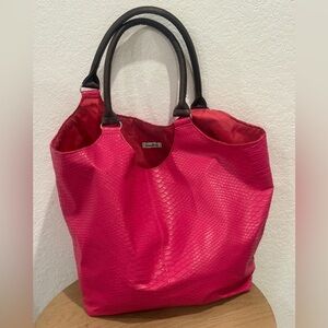 Neiman Marcus Vibrant Pink Textured Tote